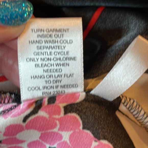 New York and Company small kimono top black red pink white tie waist belt V-neck - Picture 11 of 11